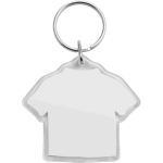 Llavero de plástico transparente en forma de camiseta fabricado en EU color transparente primera vista