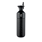 Botella térmica de acero inox. con pajita Dopper Insulated Black 580ml color negro vista de impresión