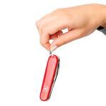 Navaja multiusos de acero inoxidable hecha en EU Victorinox 14 funciones color rojo cuarta vista