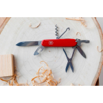 Navaja multiusos de acero inoxidable hecha en EU Victorinox 14 funciones color rojo sexta vista