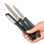 Set de cocina de acero inoxidable con 2 cuchillos y pelador Victorinox color negro segunda vista