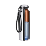 Botella térmica de acero inox. reciclado con correa trenzada 480ml