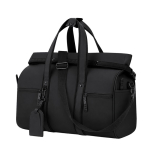 Bolso de viaje roll-top de piel sintética con cinta trolley y correa