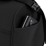 Bolso de viaje roll-top de piel sintética con cinta trolley y correa