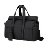 Bolso de viaje roll-top de piel sintética con cinta trolley y correa