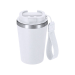 Vaso térmico reciclado con cierre hermético y asa 350ml color blanco primera vista