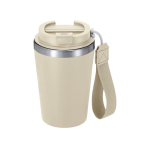 Vaso térmico reciclado con cierre hermético y asa 350ml color beige primera vista