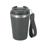 Vaso térmico reciclado con cierre hermético y asa 350ml color gris oscuro primera vista