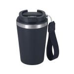 Vaso térmico reciclado con cierre hermético y asa 350ml color azul marino primera vista