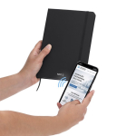 Libreta con tapa de PU con conexión NFC A5 y hojas lisas