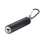 Power bank de aluminio reciclado recargable y extraíble 2200mAh color negro primera vista