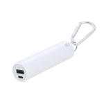 Power bank de aluminio reciclado recargable y extraíble 2200mAh color blanco primera vista