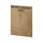 Cable cargador USB-C de plástico reciclado con soporte para móvil 60W