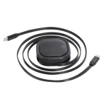 Cable cargador USB-C reciclado extensible hasta 120cm 60W color negro primera vista