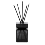 Difusor aromático de cristal negro con 5 varillas de fibra 200ml color negro primera vista