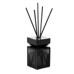 Difusor aromático de cristal negro con 5 varillas de fibra 200ml