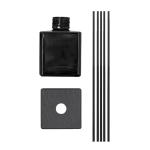 Difusor aromático de cristal negro con 5 varillas de fibra 200ml