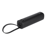 Power bank de aluminio reciclado con cable tipo C integrado 5000mAh color negro primera vista