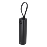 Power bank de aluminio reciclado con cable tipo C integrado 5000mAh