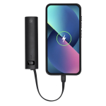 Power bank de aluminio reciclado con cable tipo C integrado 5000mAh