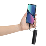 Power bank de aluminio reciclado con cable tipo C integrado 5000mAh