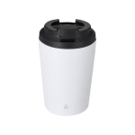 Vaso térmico de acero inoxidable reciclado con cierre hermético 350ml color blanco primera vista
