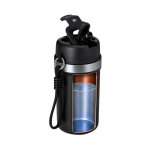 Vaso térmico de acero inoxidable reciclado con asa y pajita 490ml