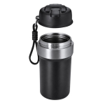 Vaso térmico de acero inoxidable reciclado con asa y pajita 490ml