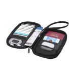 Funda organizadora de viaje en PU con cremallera y protección RFID