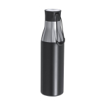 Botella térmica de acero inoxidable reciclado con cómoda asa 500ml color negro primera vista