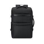 Mochila de viaje en PU con apertura 180° y múltiples bolsillos 18L color negro primera vista