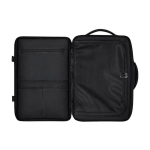 Mochila de viaje en PU con apertura 180° y múltiples bolsillos 18L