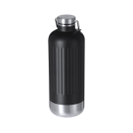 Botella térmica de acero inox. reciclado con tapón hermético y asa 800ml