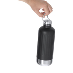 Botella térmica de acero inox. reciclado con tapón hermético y asa 800ml