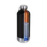 Botella térmica de acero inox. reciclado con tapón hermético y asa 800ml