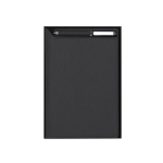 Libreta de piel sintética A5 con bolígrafo tinta azul y hojas lisas color negro primera vista