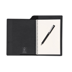 Libreta de piel sintética A5 con bolígrafo tinta azul y hojas lisas
