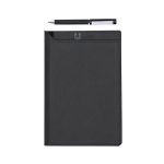 Libreta de piel sintética A5 con bolígrafo tinta azul y hojas lisas