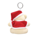Llavero de osito de peluche con traje y gorro navideño