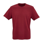Camiseta unisex de algodón orgánico con cuello de canalé 140 g/m2 color burdeos segunda vista