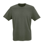 Camiseta unisex de algodón orgánico con cuello de canalé 140 g/m2 color verde militar segunda vista