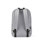 Mochila ligera de plástico reciclado con interior acolchado PC 15,6” color gris vista trasera