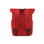 Mochila con cierre enrollable de plástico reciclado para PC 15,6'' color rojo vista trasera