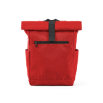 Mochila con cierre enrollable de plástico reciclado para PC 15,6'' color rojo vista frontal