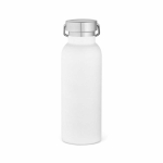 Botella térmica de acero inoxidable reciclado con acabado mate 530ml color blanco vista trasera