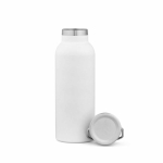 Botella térmica de acero inoxidable reciclado con acabado mate 530ml color blanco segunda vista frontal