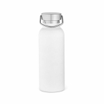 Botella térmica de acero inoxidable reciclado con acabado mate 530ml color blanco vista frontal