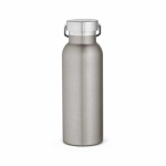 Botella térmica de acero inoxidable reciclado con acabado mate 530ml color plateado vista trasera
