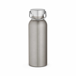 Botella térmica de acero inoxidable reciclado con acabado mate 530ml color plateado vista frontal