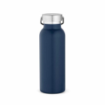 Botella térmica de acero inoxidable reciclado con acabado mate 530ml color azul marino vista trasera